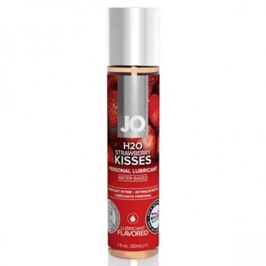 Смазка с ароматом клубники JO Flavored Strawberry Kiss - 30 мл. - System JO - купить с доставкой в Люберцах
