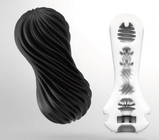 Мастурбатор FLEX Rocky Black с плотным рельефом - Tenga - в Люберцах купить с доставкой