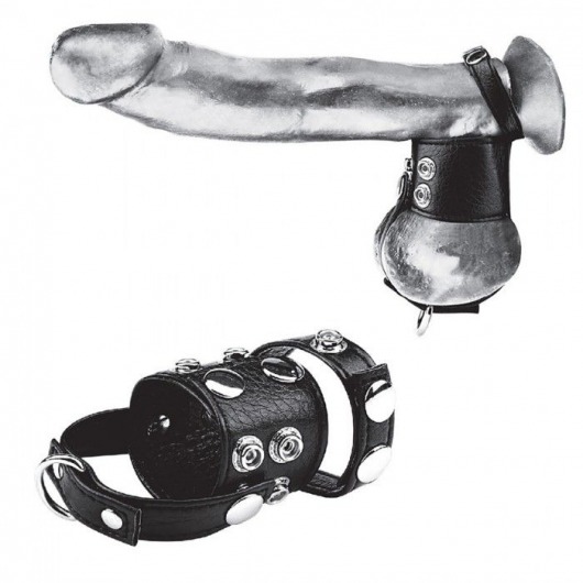 Утяжка на пенис и мошонку Cock Ring With 1.5  Ball Stretcher And Optional Weight Ring - BlueLine - купить с доставкой в Люберцах