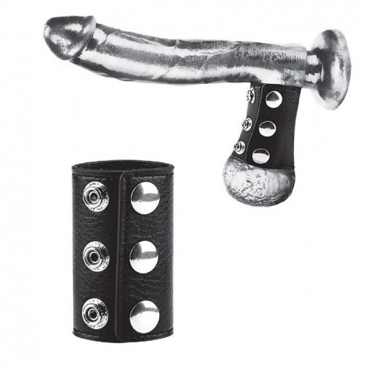 Чёрная утяжка на кнопках 100% PVC STRAP WITH METAL SNAP - BlueLine - купить с доставкой в Люберцах
