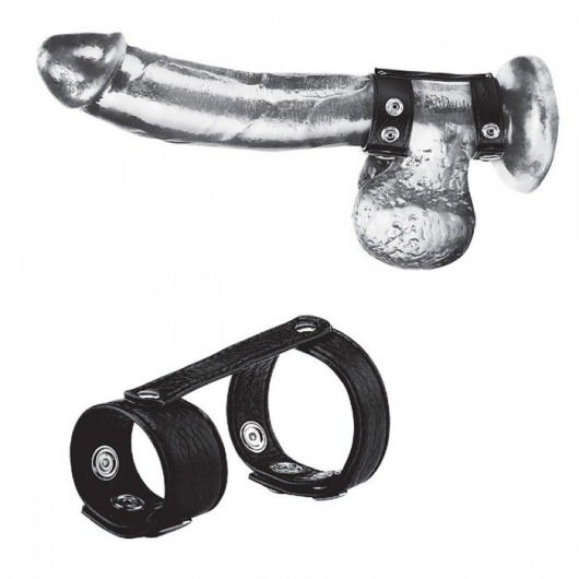 Утяжка на пенис с клёпками Duo Snap Cock And Ball Ring - BlueLine - купить с доставкой в Люберцах
