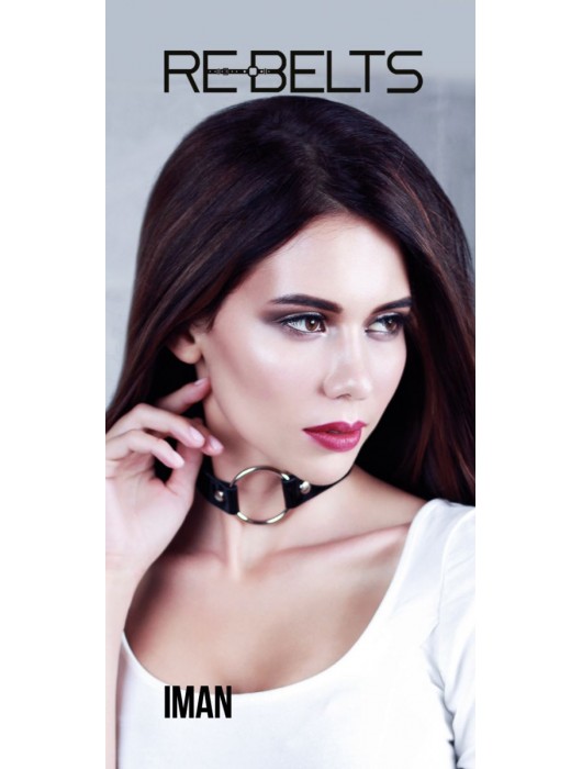 Чёрный чокер-кляп Iman Black - Rebelts - купить с доставкой в Люберцах