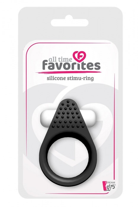 Чёрное эрекционное кольцо LIT-UP SILICONE STIMU RING 1 BLACK - Dream Toys - в Люберцах купить с доставкой