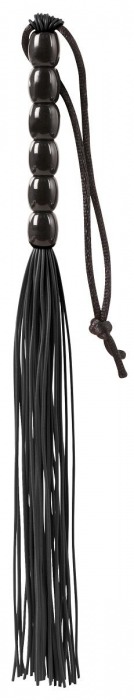 Чёрная мини-плеть из резины Rubber Mini Whip - 22 см. - Blush Novelties - купить с доставкой в Люберцах