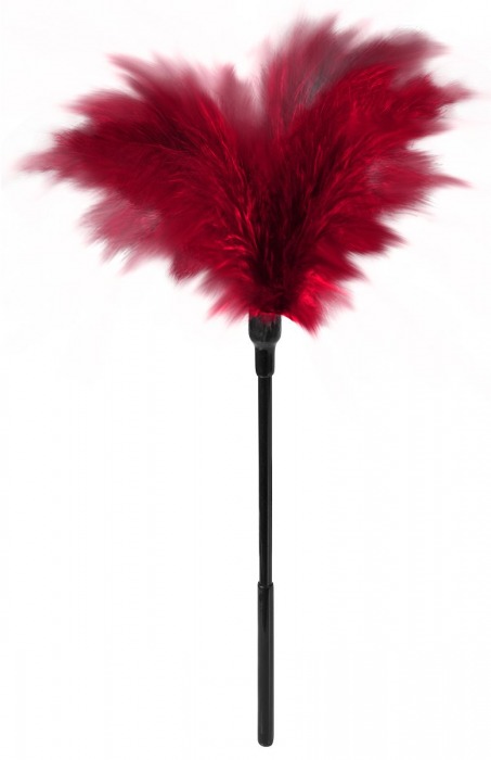 Пластиковая метелочка с красными пёрышками Small Feather Tickler - 32 см. - Blush Novelties - купить с доставкой в Люберцах