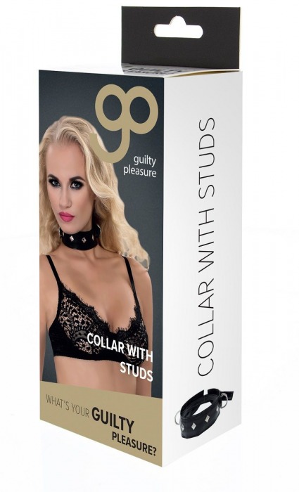 Полиуретановый ошейник с пуклями и D-кольцами Collar with Studs - Blush Novelties - купить с доставкой в Люберцах