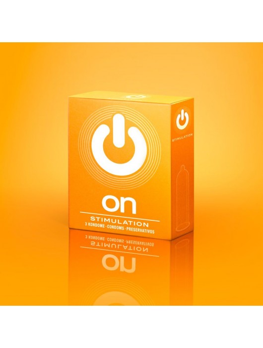 Презервативы ON) Stimulation с точками - 3 шт. - ON) - купить с доставкой в Люберцах
