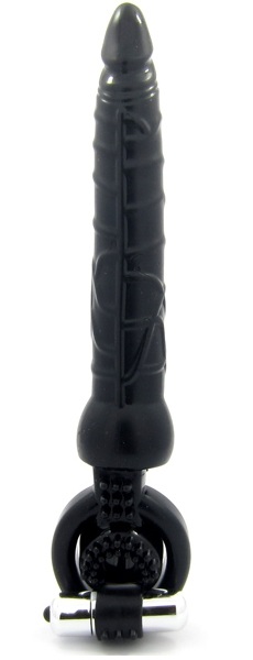 Черная вибронасадка с анальным стимулятором - ToyFa - в Люберцах купить с доставкой