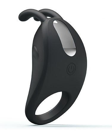 Чёрное эрекционное кольцо с вибрацией Rabbit Vibrator - Baile - в Люберцах купить с доставкой
