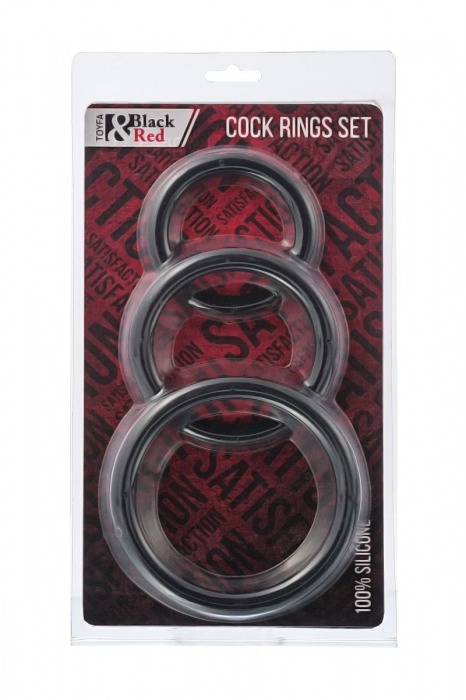 Набор из 3 чёрных эрекционных колец - ToyFa - в Люберцах купить с доставкой