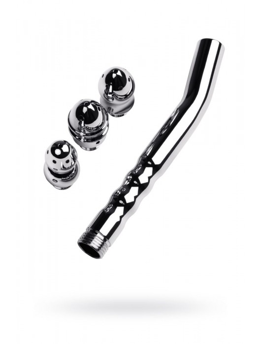 Металлический анальный душ с тремя насадками - ToyFa - купить с доставкой в Люберцах