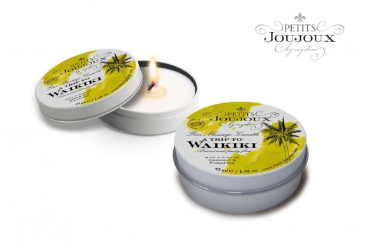 Массажная свеча Petits Joujoux Waikiki Beach с ароматом кокоса и ананаса - 33 гр. - MyStim - купить с доставкой в Люберцах