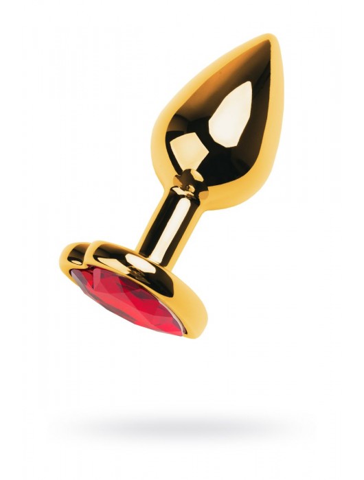Золотистая анальная пробка с кристаллом-сердцем - 7,5 см. - ToyFa - купить с доставкой в Люберцах