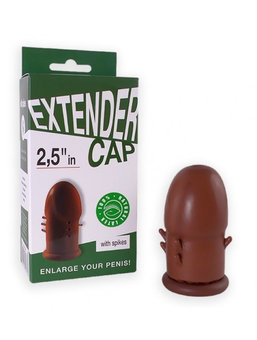 Коричневый латексный удлинитель пениса 2.5 in с шипиками - Sitabella - в Люберцах купить с доставкой