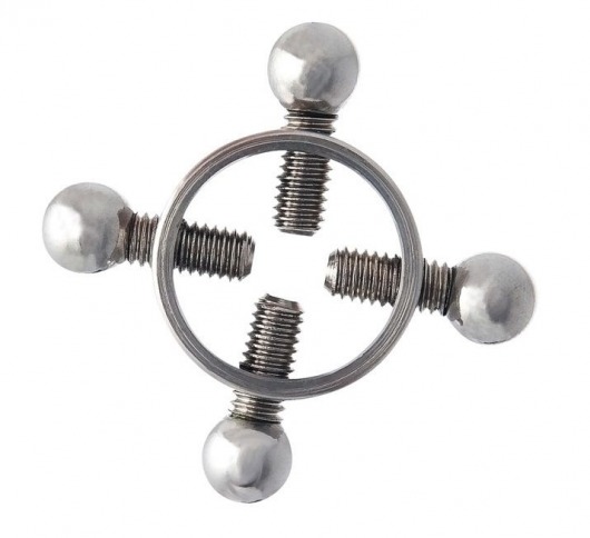 Серебристые зажимы для сосков на винтах - ToyFa - купить с доставкой в Люберцах