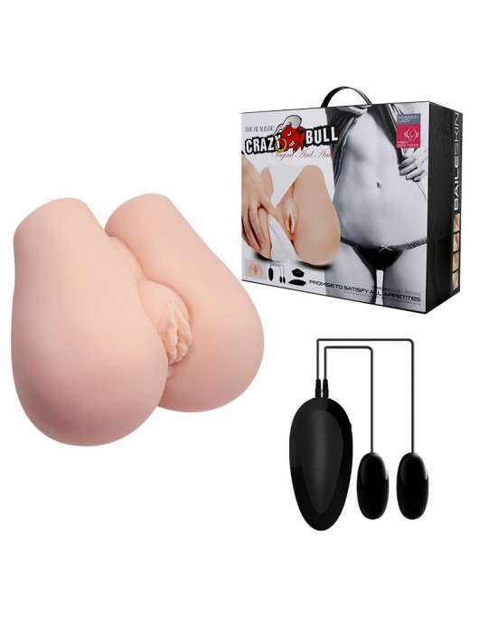 Реалистичный мастурбатор с вибрацией и двумя тоннелями - вагиной и анусом - Baile - в Люберцах купить с доставкой