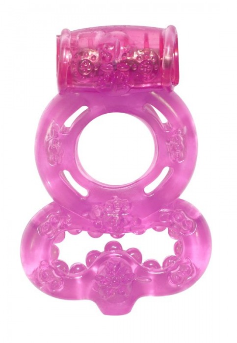 Розовое эрекционное кольцо Rings Treadle с подхватом - Lola Games - в Люберцах купить с доставкой