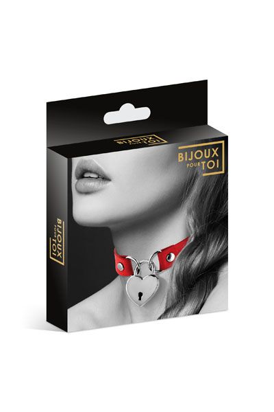 Красный чокер с замком в форме сердца - Bijoux Pour Toi - купить с доставкой в Люберцах