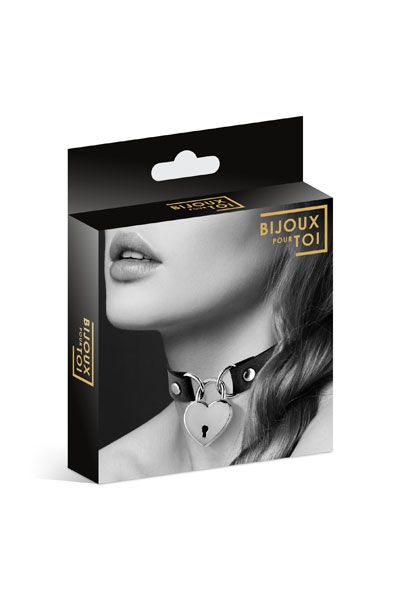 Черный чокер с замком в форме сердца - Bijoux Pour Toi - купить с доставкой в Люберцах