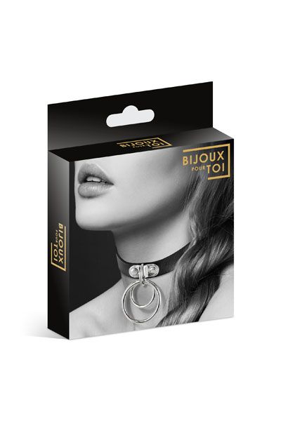 Черный чокер с двумя кольцами - Bijoux Pour Toi - купить с доставкой в Люберцах