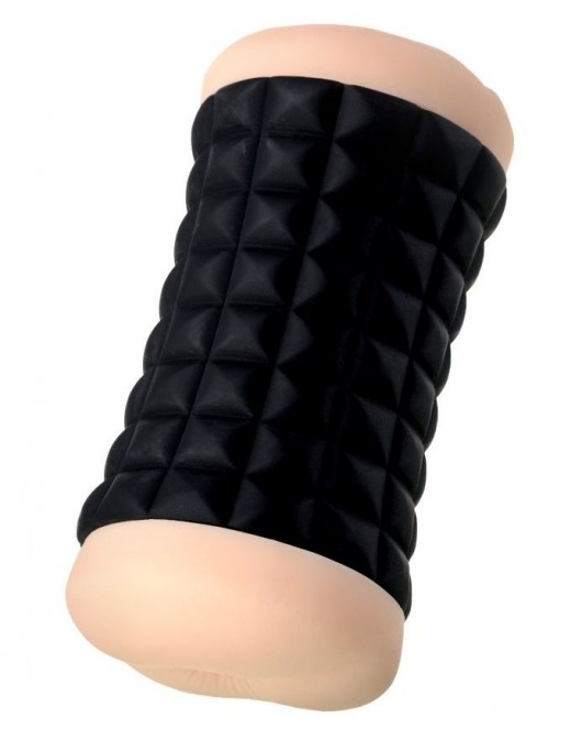 Двухсторонний мастурбатор JOS JANICE в черном цилиндре - JOS - в Люберцах купить с доставкой