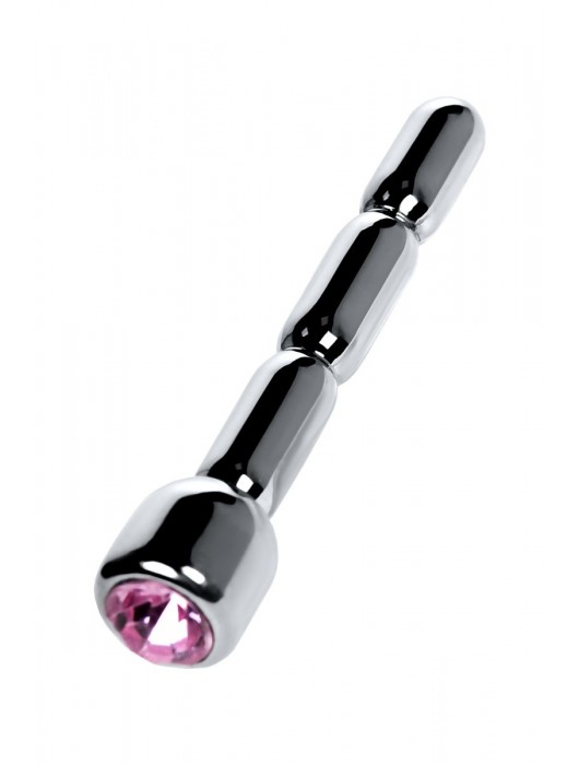 Серебристый уретральный плаг со стразом - 7 см. - ToyFa - купить с доставкой в Люберцах