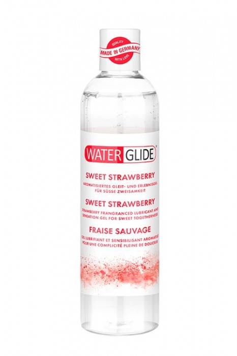 Лубрикант на водной основе с ароматом клубники SWEET STRAWBERRY - 300 мл. - Waterglide - купить с доставкой в Люберцах