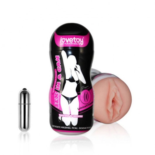 Мастурбатор-вагина Sex In A Can Vibra Vagina Tunnel - Lovetoy - в Люберцах купить с доставкой