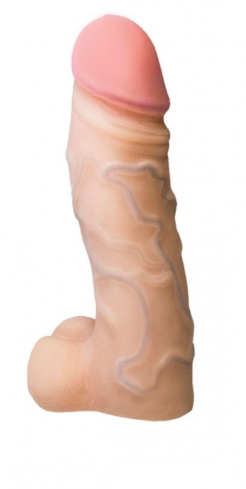 Реалистичная насадка с мошонкой REAL Standard - 15,5 см. - LOVETOY (А-Полимер) - купить с доставкой в Люберцах