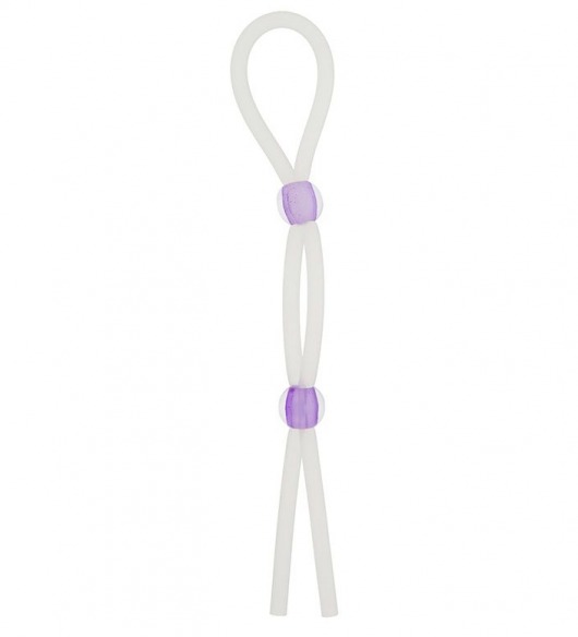 Прозрачное эрекционное кольцо-лассо SILICONE LASSO COCK RING DUAL BEADS - NMC - в Люберцах купить с доставкой