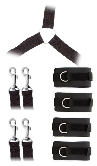 Комплект наручников и поножей LUXURIOUS BED RESTRAINT CUFF SET - Blush Novelties - купить с доставкой в Люберцах