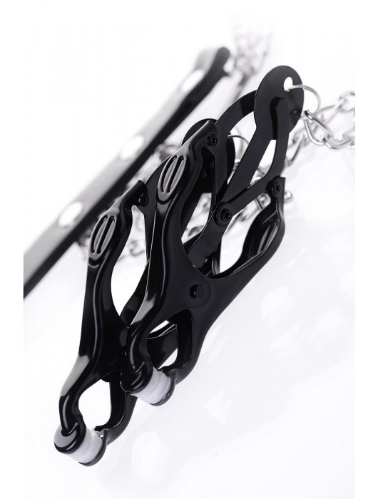 Черно-серебристые зажимы для сосков с кольцом для пениса TOYFA Metal - ToyFa - купить с доставкой в Люберцах