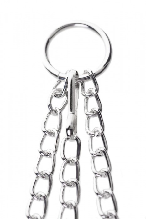 Серебристо-чёрные зажимы для сосков с кольцом для пениса TOYFA Metal - ToyFa - купить с доставкой в Люберцах