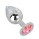 Большой стальной плаг с розовым кристаллом Pink Bubble Gum - 9,5 см. - Erotic Fantasy - купить с доставкой в Люберцах